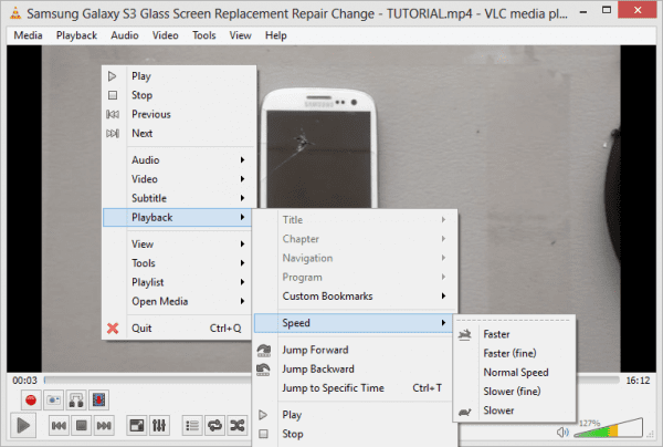 VLC play speed 600x404 - How To Play and Save Video Clip in Slower or Faster Speed?
