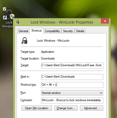 WinLockR shortcut - WinLockR Locks Your Computer with More Locking Features