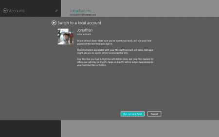 switch to local accounts windows 8.1 450x281 - Windows 8.1 How To Convert Windows Live Account To Local Account