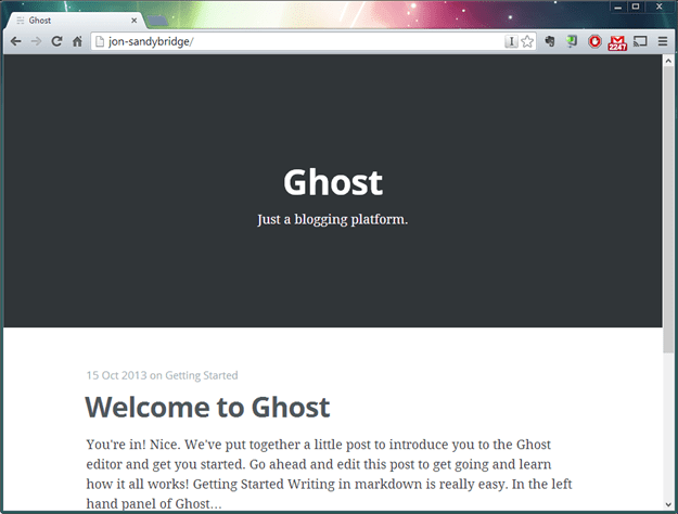 2013 10 15 2219 thumb - How To Install Ghost&ndash;A New Blog Platform On Windows In Less than One Minute