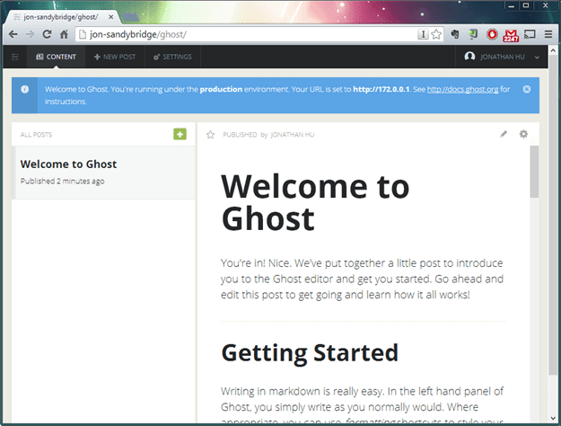 2013 10 15 2220 thumb - How To Install Ghost&ndash;A New Blog Platform On Windows In Less than One Minute