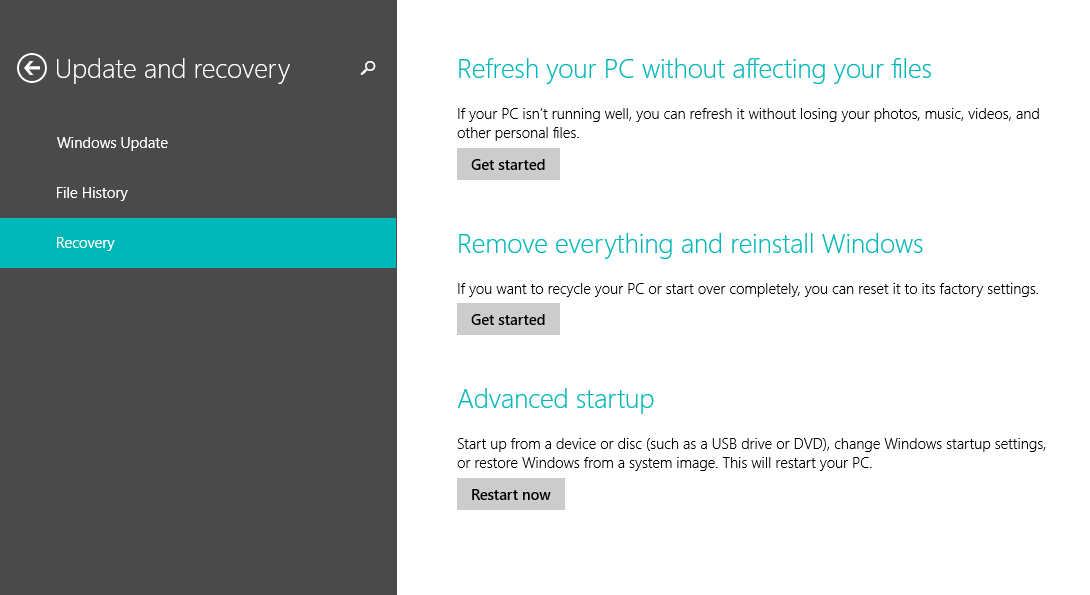 Using Windows Recovery Windows 8 Refresh Pc