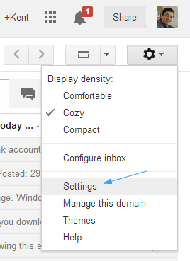 Gmail Gear icon settings - Enable Hand Writing Input Tool in Gmail and Google Docs