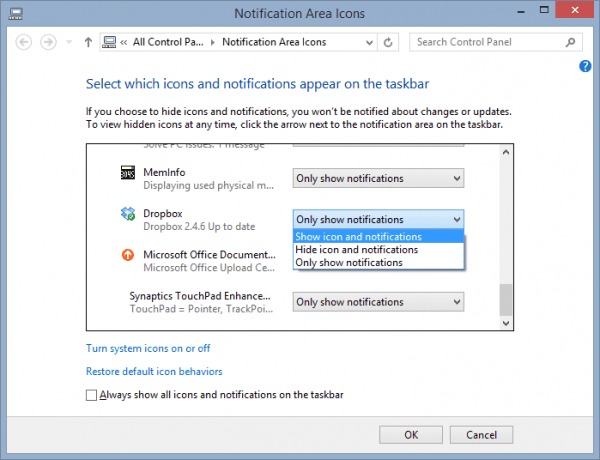 Notification Area Icons 600x460 - Windows 8 Quick Tip: How To Make the Icons Stay Unhidden in System Tray