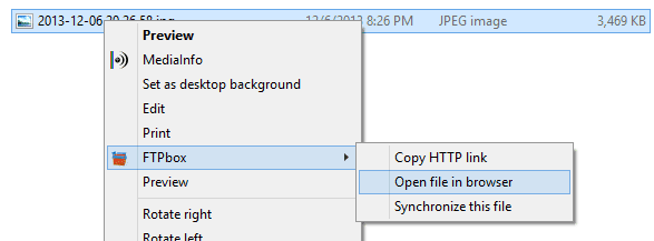 FTPbox context menu - Syncing Files to Your Own Hosting Platform via FTPbox