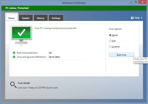Windows Defender 2014 01 13 14 29 04 600x422 - Ex-Mozilla Engineer Warns Don't Use 3rd Party Anti-Virus Software
