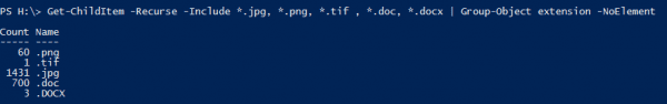Windows PowerShell Get ChildItem 600x94 - Easily Counting Different Types of Files on Your Computer