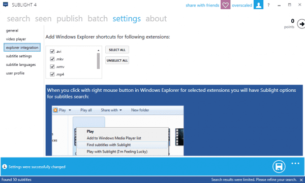 Sublight settings 600x361 - Sublight to Quickly Find and Download Subtitles for Your Favorite Movies and TV Shows