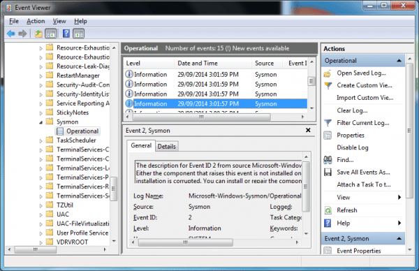 Sysmon event viewer 600x388 - Windows Sysinternals New Utility - Sysmon