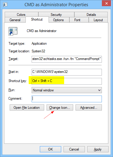 CMD as Administrator Properties 2014 12 04 11 39 18 - Windows Cool Tip - Launch Programs as Administrator without UAC Prompts