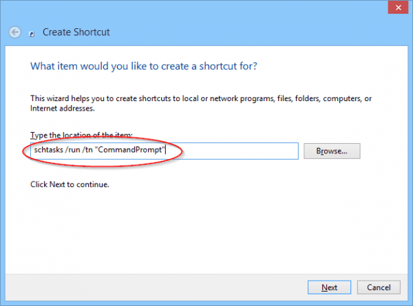 Create Shortcut 2014 12 04 11 30 27 600x445 - Windows Cool Tip - Launch Programs as Administrator without UAC Prompts