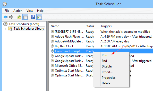 Task Scheduler run a task - Windows Cool Tip - Launch Programs as Administrator without UAC Prompts