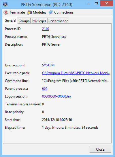 Windows Inspection Tool PRTG Server.exe PID 2140 2014 12 11 16 29 37 - Windows Inspection Tool Set [Freeware]