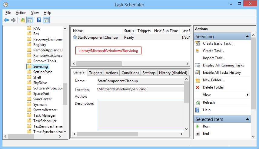 2015 02 01 21 57 02 Task Scheduler - Clean Up WinSxS Folder to Gain More Space in Windows 8