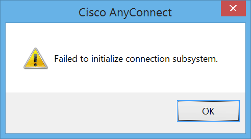 2015 03 05 15 53 37 Cisco AnyConnect - Fixing Cisco AnyConnect Failed to Initialize Connection Subsystem on Windows 8.1