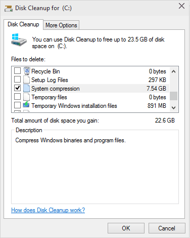 2015 03 05 20 57 34 disk clean Control Panel - Windows 10 System Compression - Gain More Disk Space Back