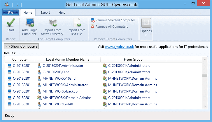 Get Local Admins GUI Cjwdev.co .uk 2015 03 24 16 56 01 - How To Find Out The Members of the Local Admin Group on Remote Computers