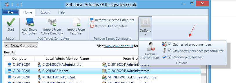Get Local Admins GUI Options - How To Find Out The Members of the Local Admin Group on Remote Computers