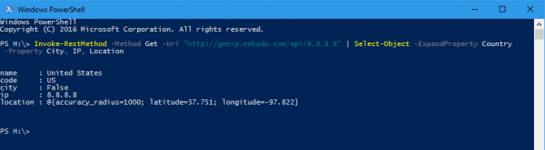 PowerShell IP Geolocation with Nekudo 600x166 - Getting Geo Location of Any IP Address or Hostname in PowerShell