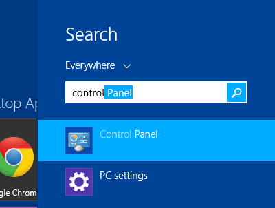 Windows 8 search Windows 8 - 4 Different Ways to Open Control Panel in Windows