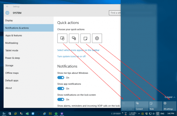 Action center icons 600x393 - Windows 10: How To Set Up Quick Action Buttons in Action Center