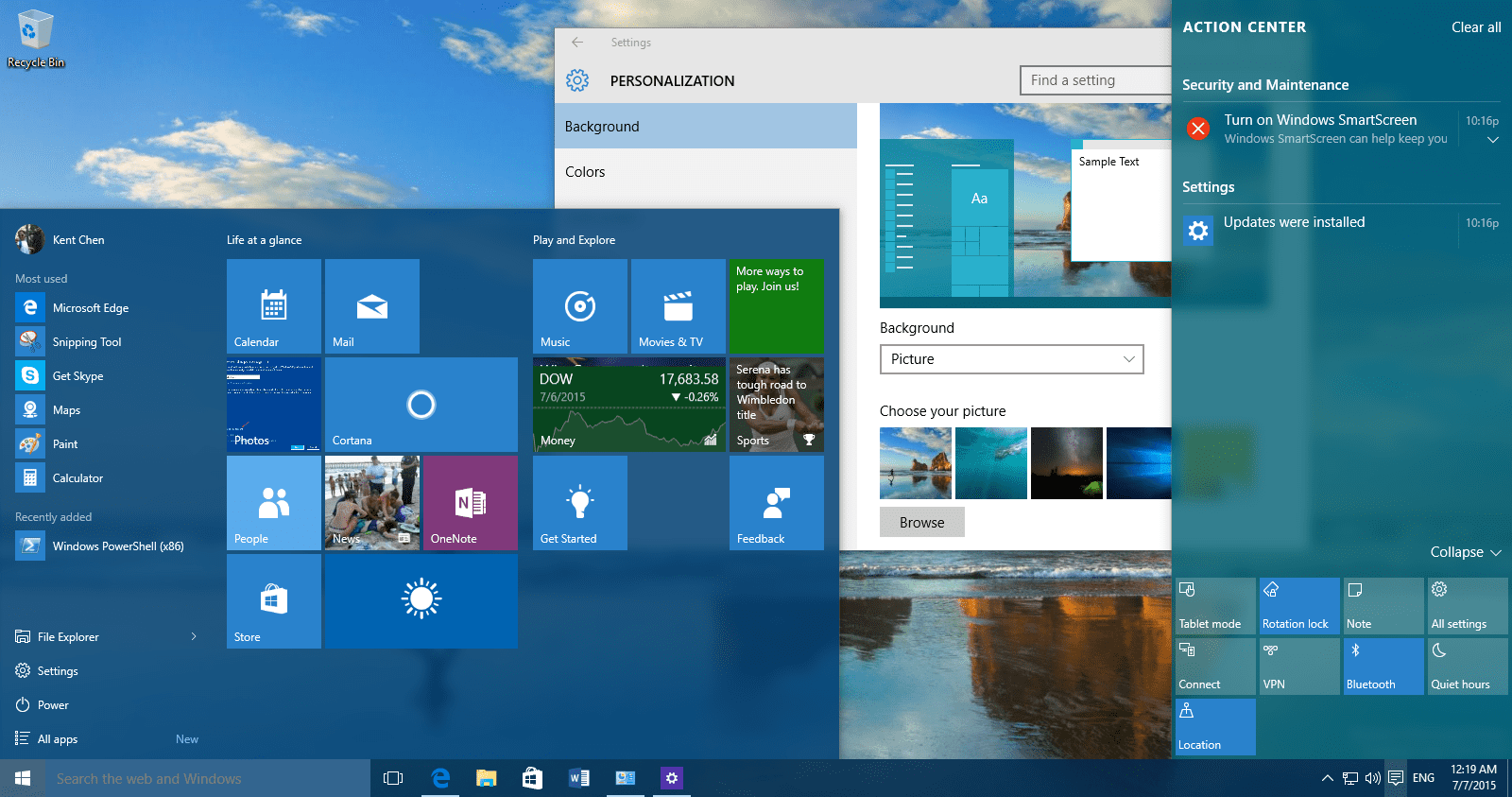 How To Set Start Menu Taskbar Color Based on Desktop Background in Windows  10 