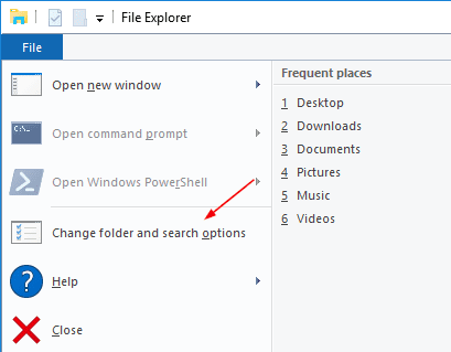 File Explorer File menu - How To Open File Explorer to A Specific Location in Windows 10