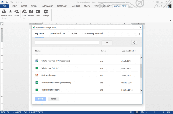 Word 2013 Google Drive 600x395 - Google Drive is Now Integrated with Microsoft Office, Here is How To Use It
