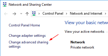 Network and Sharing Center advanced sharing settings - How To Switch Network Between Public and Private in Windows 8.1 and 10