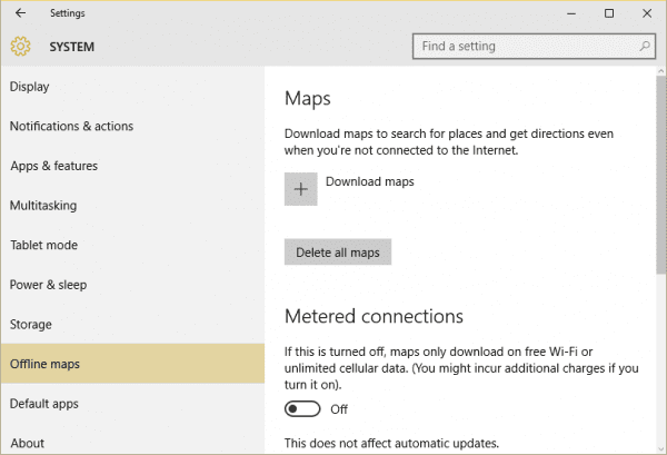 Settings Offline maps 600x409 - How To Download And Save Maps for Offline Use in Windows 10