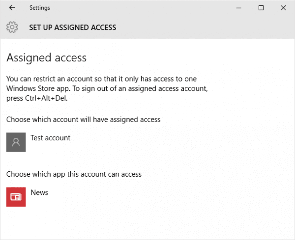 Settings set up assigned access 600x489 - What is Assigned Access and How To Set it Up in Windows 10