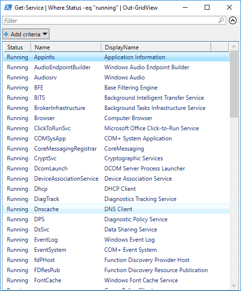 PowerShell Get Service in OutGridView - 3 Way to List All Running Services on Local and Remote Windows Computer