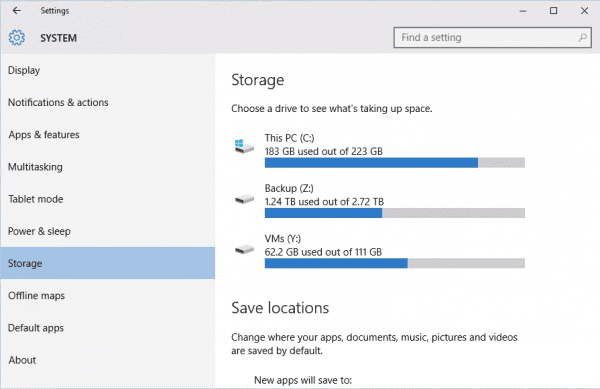 Settings System Storage 600x389 - Windows 10 Tip: How To Clean Up Temporary Files on Each Hard Drive