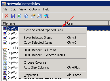 NetworkOpenedFiles close opened file - NirSoft's New Network Tool - NetworkOpenedFiles