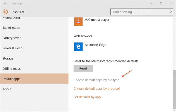 Settings Default App by file type 600x382 - How To Set VLC as Default Video Player for MKV Files in Windows 10