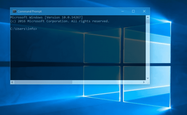 Windows 10 Transparent Command Prompt 600x369 - Windows 10 Tip: How To Make Command Prompt Console Transparent