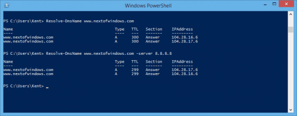 Windows PowerShell 2016 02 19 00 09 17 600x235 - PowerShell Equivalent Cmdlets for IPConfig, PING, and NSLookup