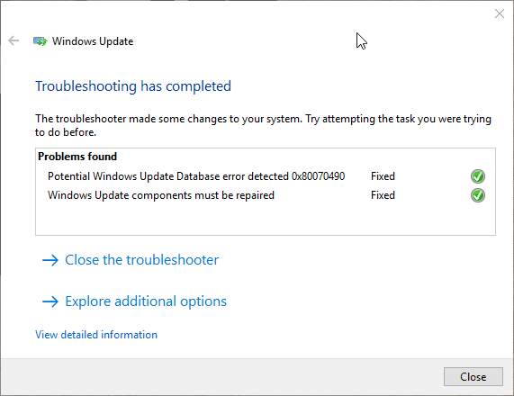 Windows Update Troubleshoot 1 - Fixing Windows 10 Update Error 0xC1900107, 0xC1420127, and 0x80070490