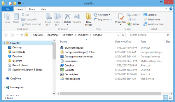 File Explorer SendTo folder 600x350 - Windows Tip: How To Use Shell Command to Open Hidden Folders