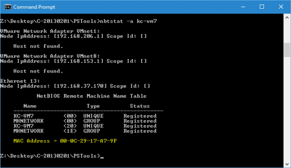 Command Prompt nbtstat 600x347 - Windows Quick Tip: How To Get MAC Address From a Remote Computer