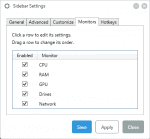 Sidebar Settings monitors 150x139 - The Sidebar That Monitors Hardware Info and Usages in Real Time in Windows 10