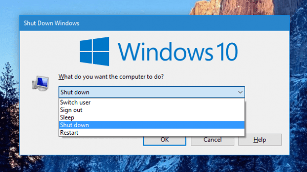 Windows 10 the Shutdown Windows 600x337 - How Many Ways to Shutdown or Restart Your Computer in Windows 10