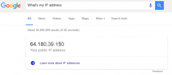Whats my IP address Google Search 2016 05 16 23 14 53 600x264 - Windows 10 Quick Tip: A Quick Way to Look Up Your IP Address