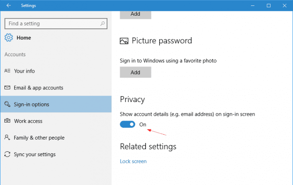 Windows 10 Settings Account Sign in Options 600x379 - How To Deal With the Privacy Settings on Windows 10 Login Screen
