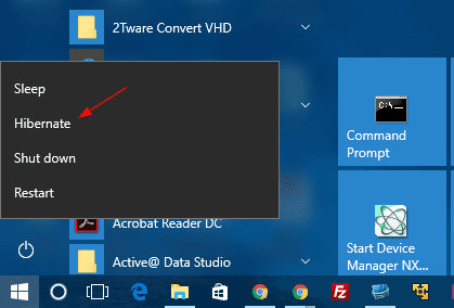 Windows 10 Start Menu with Hibernate option - How To Add Hibernate Option to Windows 10 Power Menu