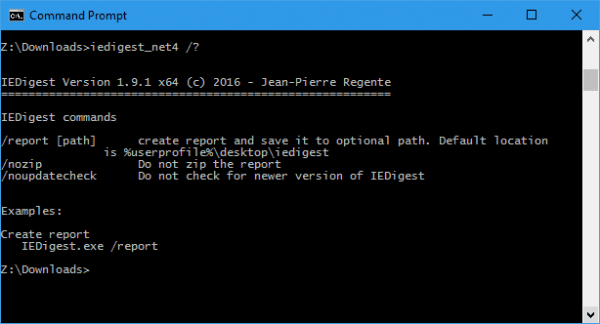 Command Prompt IEdigest 600x324 - IEDigest to Collect and Compare Internet Explorer Settings