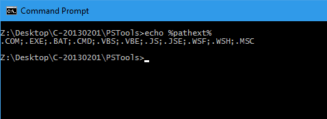Cmd echo environment - What is the PathExt Environment Variable in Windows?