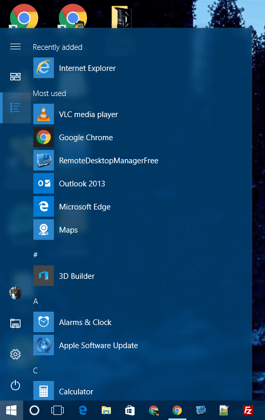 Start Menu all apps - Windows 10 Tip: What is Hide App List in Start Menu option in Settings