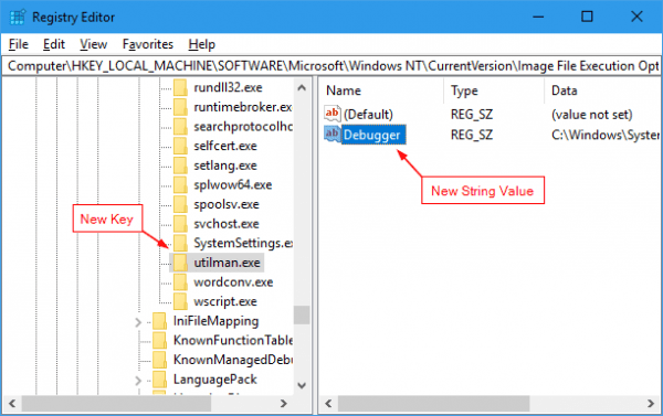 Registry Editor tweak to add snipping tool on the login screen 600x377 - Windows 10 Tip: How To Take Screenshot of Lock Screen and Login Screen
