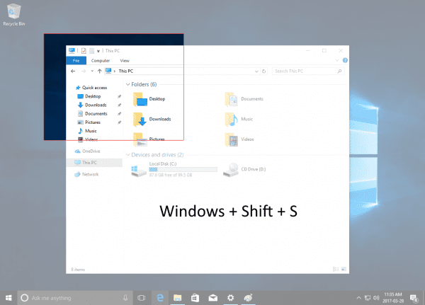 VirtualBox Windows 10 Creators Update 28 03 2017 11 35 58 1 600x431 - Windows + Shift + S New Way To Take Screenshots - Windows 10 Creators Update